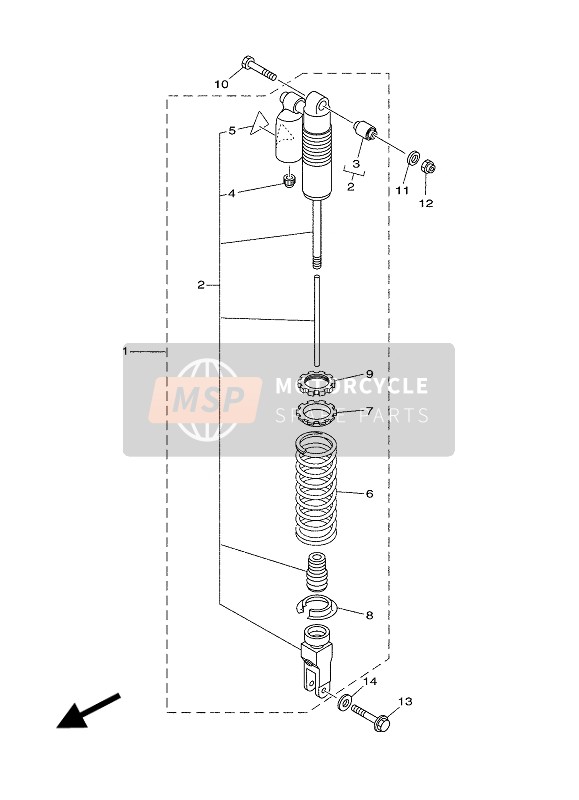 Yamaha YZ85LW 2018 Suspensión trasera para un 2018 Yamaha YZ85LW