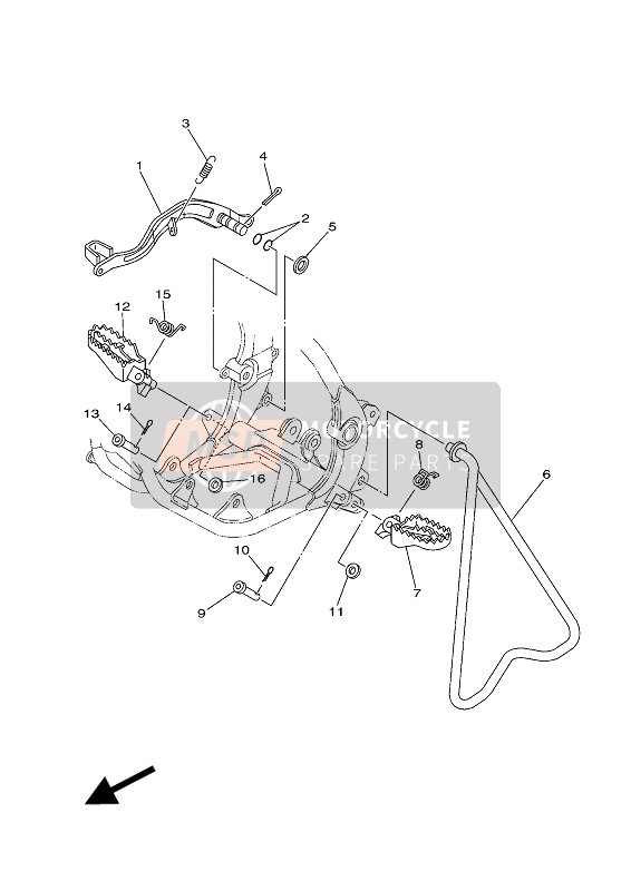 Yamaha YZ85LW 2018 Stand & Footrest for a 2018 Yamaha YZ85LW