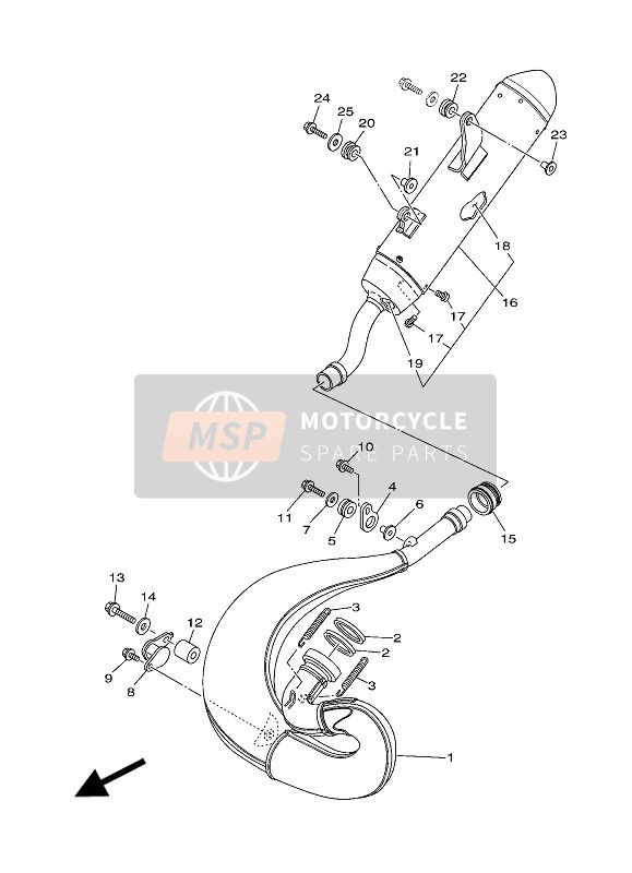 Yamaha YZ250 2018 ABGAS für ein 2018 Yamaha YZ250