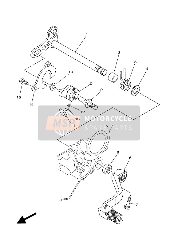 Yamaha YZ250 2018 Shift Shaft for a 2018 Yamaha YZ250