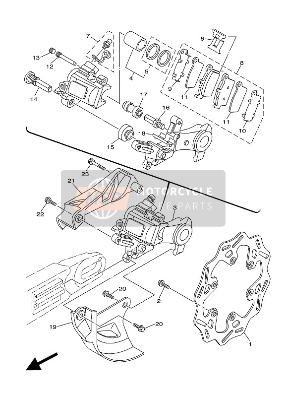 Bremssattel hinten