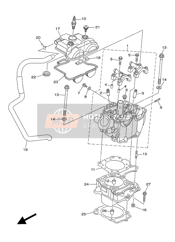 Yamaha YZ250F 2018 Cylinder for a 2018 Yamaha YZ250F