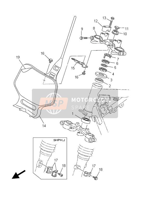 Yamaha TT-R125 SW & LW 2003 Steering for a 2003 Yamaha TT-R125 SW & LW