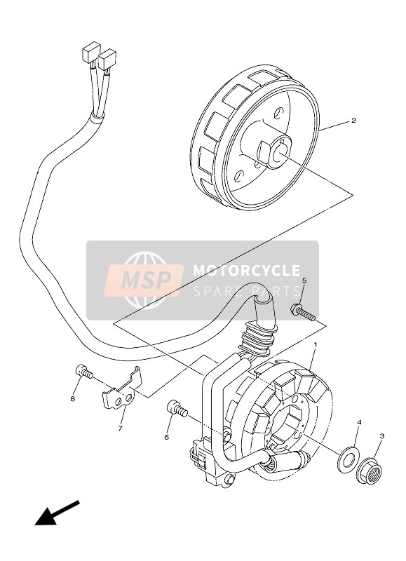 Yamaha YZ250F 2018 Generator voor een 2018 Yamaha YZ250F