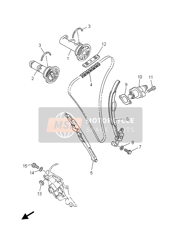 5UM121801000, Arbre A Cames Comple, Yamaha, 0