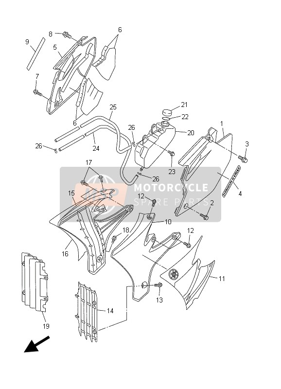 Yamaha WR250F 2003 Side Cover for a 2003 Yamaha WR250F