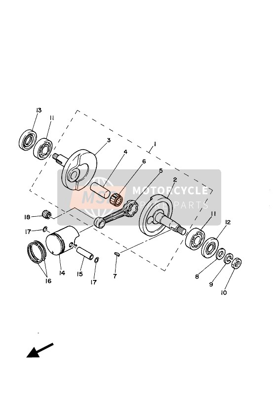 Yamaha PW50 2019 Cigüeñal & Pistón para un 2019 Yamaha PW50