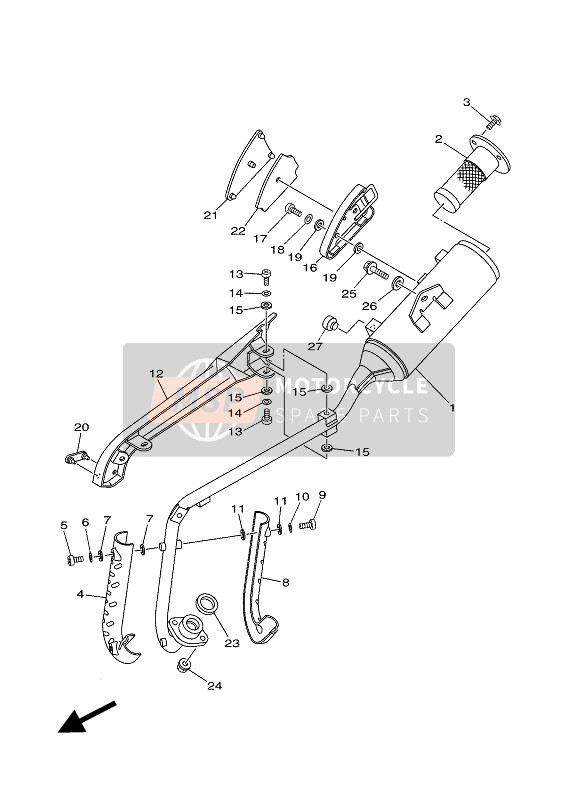 Yamaha TT-R50E 2019 Scarico per un 2019 Yamaha TT-R50E