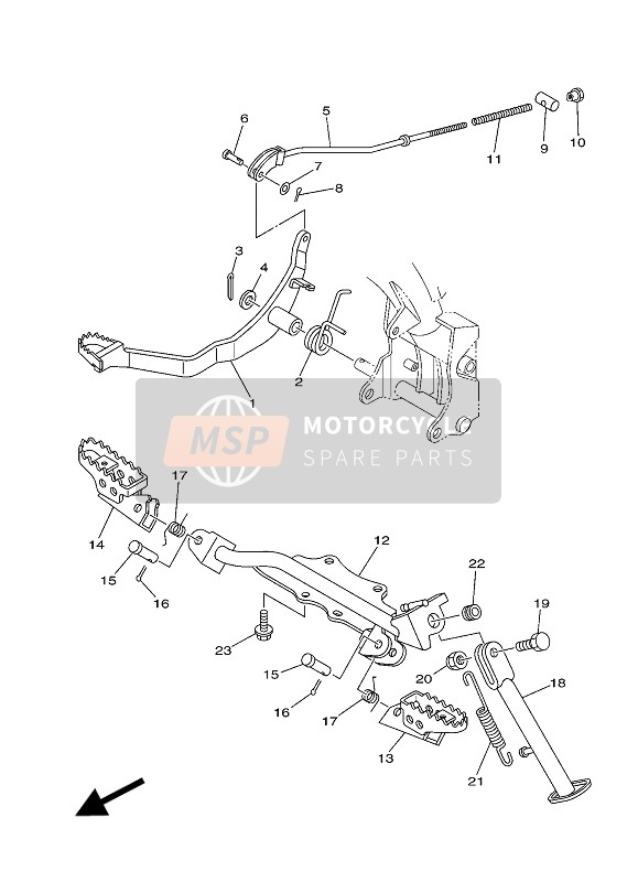 Yamaha TT-R50E 2019 Estar & Reposapiés para un 2019 Yamaha TT-R50E