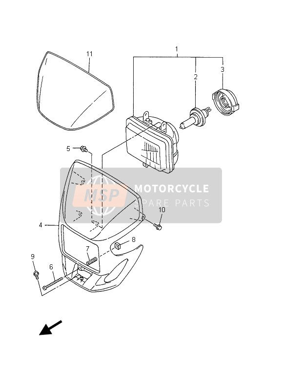 Yamaha WR250F 2003 Headlight for a 2003 Yamaha WR250F