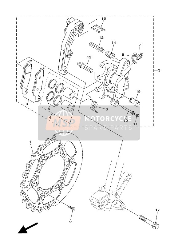 Yamaha WR250F 2019 Pinza de freno delantero para un 2019 Yamaha WR250F