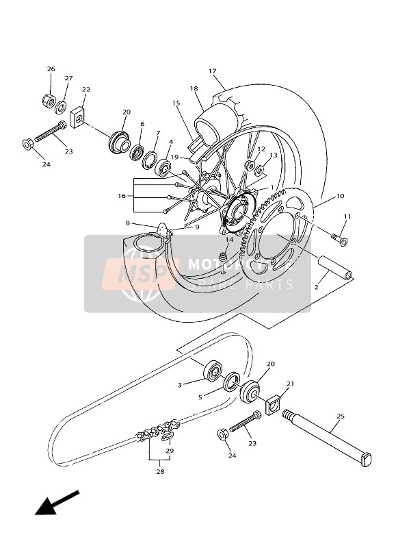 Yamaha WR250F 2019 Rear Wheel for a 2019 Yamaha WR250F