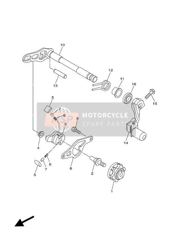 Yamaha WR450F 2019 Arbre de changement de vitesse pour un 2019 Yamaha WR450F