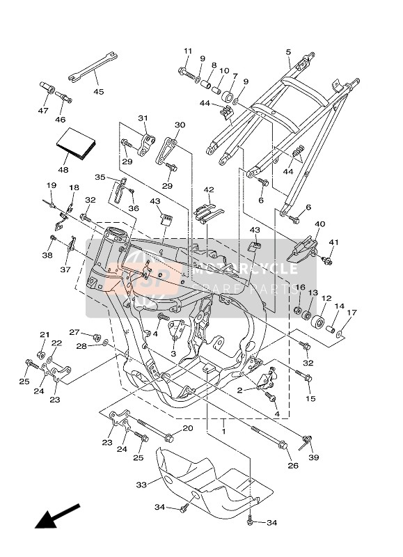 B3J214470000, Bracket, Footrest, Yamaha, 0