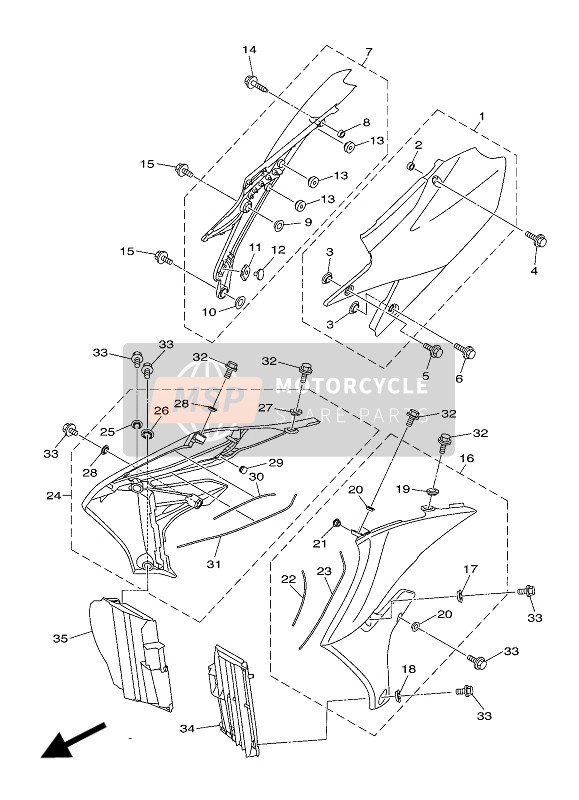 B7R217R0A000, Side Cover Insert As, Yamaha, 0