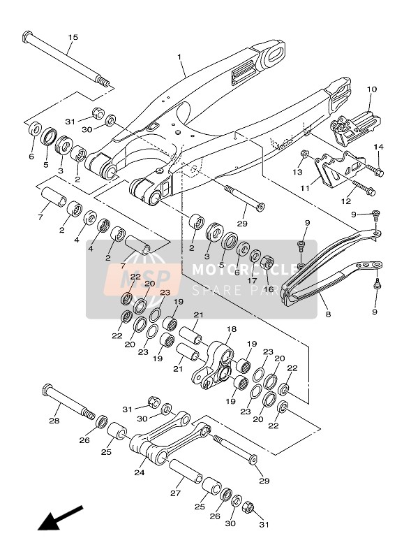 Yamaha WR450F 2019 Rear Arm for a 2019 Yamaha WR450F