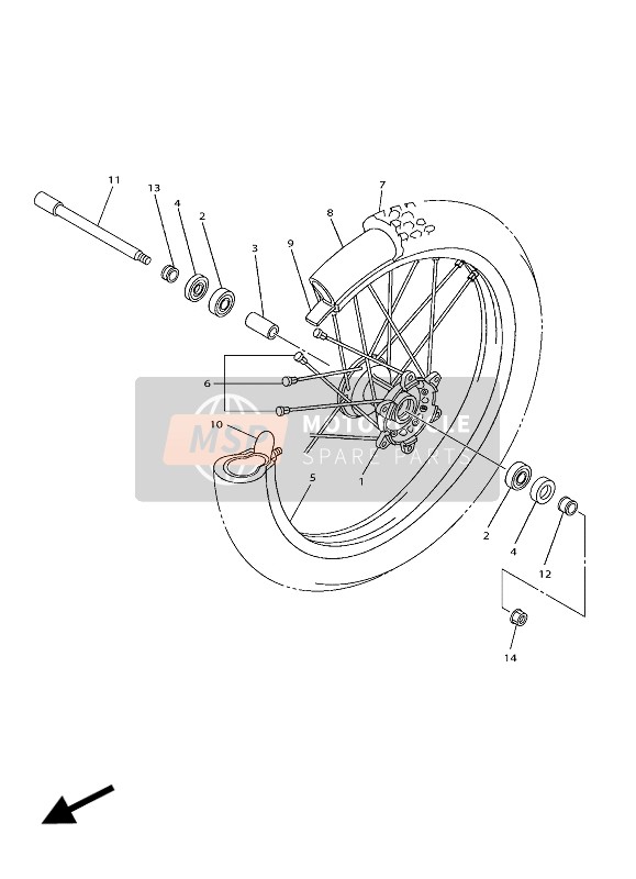 Yamaha WR450F 2019 Front Wheel for a 2019 Yamaha WR450F