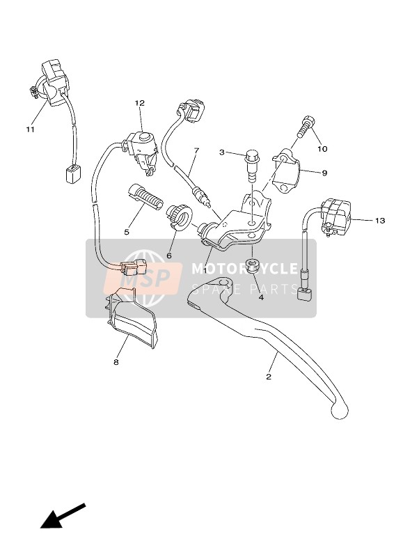 B7B839761000, Commutateur 1,  Sur G, Yamaha, 0