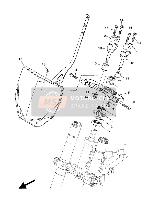 BR9234420000, Lenkerhalter, Unten, Yamaha, 2