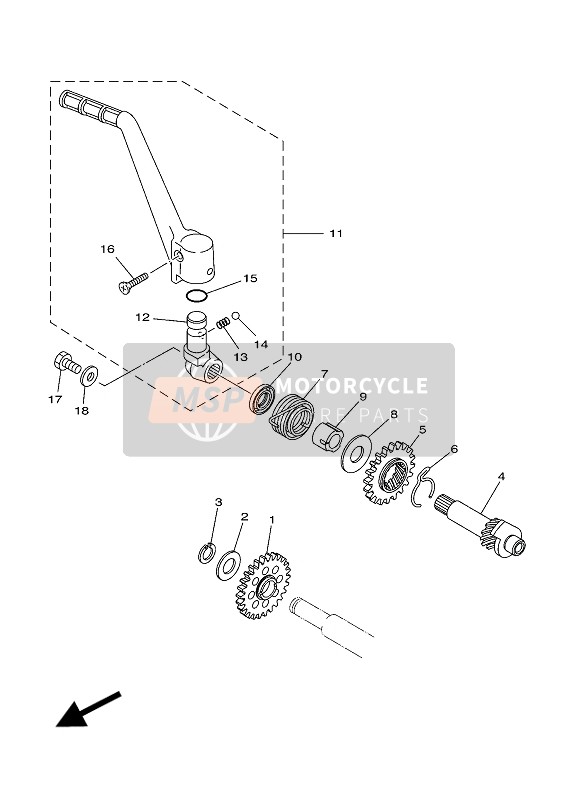 Yamaha YZ125 2019 Starter voor een 2019 Yamaha YZ125