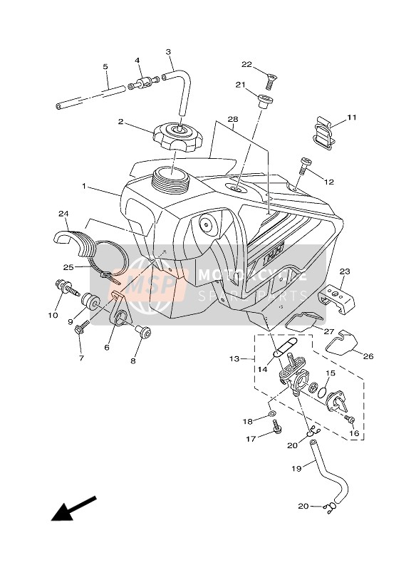 Yamaha YZ125 2019 Réservoir d'essence pour un 2019 Yamaha YZ125