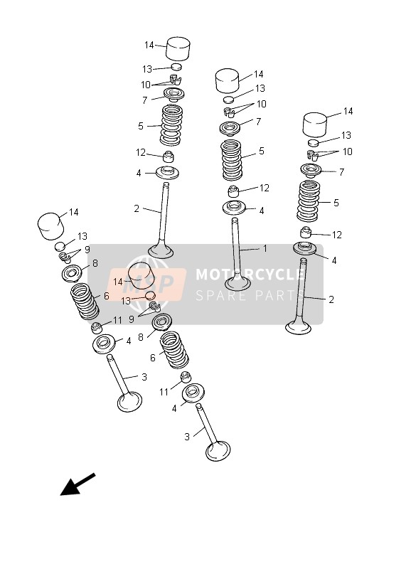 5TA121130000, Spring, Valve Inner, Yamaha, 1