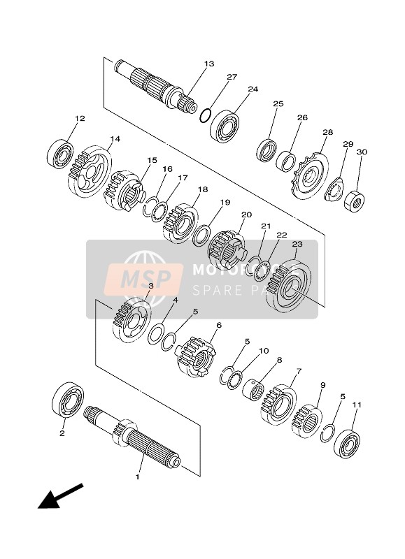 Yamaha YZ250 2019 Transmission for a 2019 Yamaha YZ250