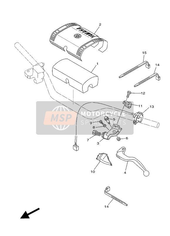 Yamaha YZ250 2019 Commutateur de poignée & Levier pour un 2019 Yamaha YZ250