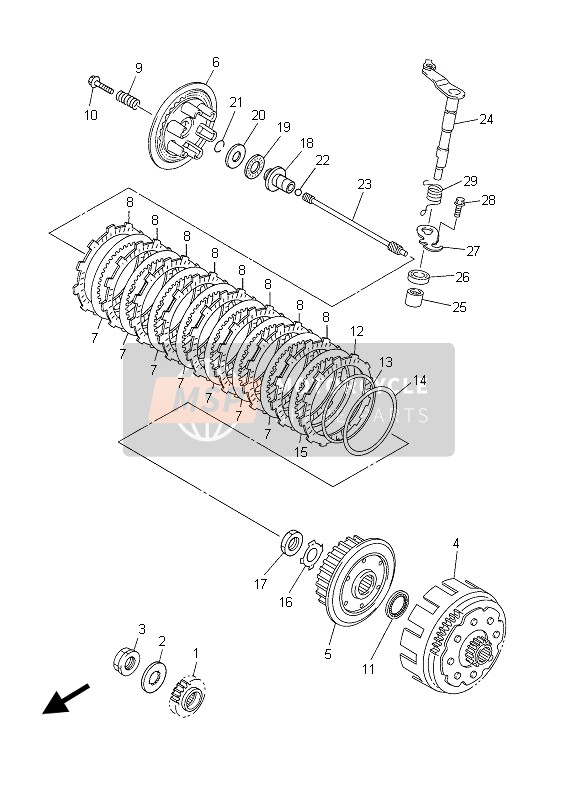 5TA161540000, Reggispinta 1, Yamaha, 0