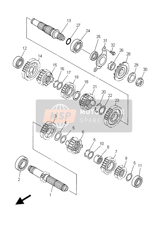 Yamaha WR450F 2003 Transmission for a 2003 Yamaha WR450F