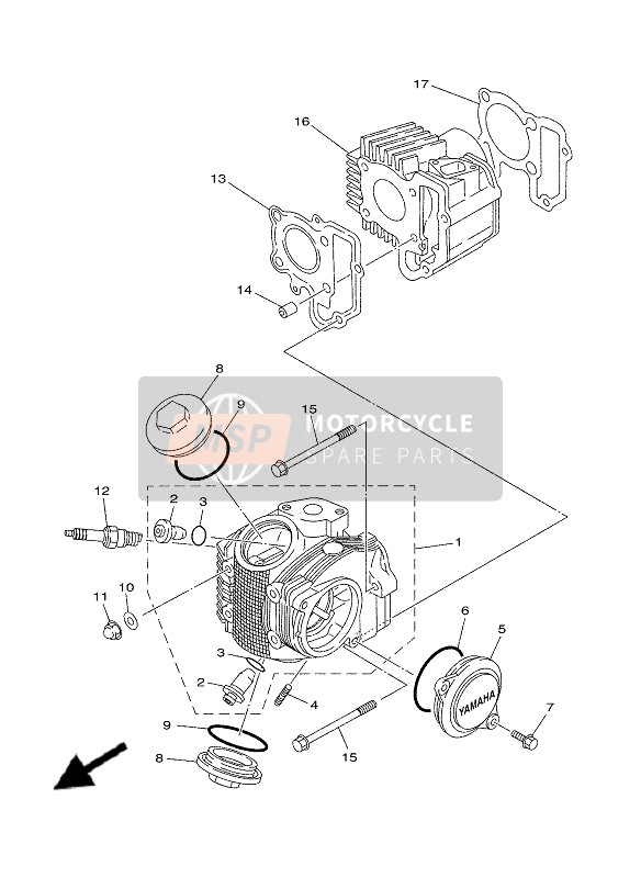 Yamaha TT-R50E 2020 Culasse pour un 2020 Yamaha TT-R50E