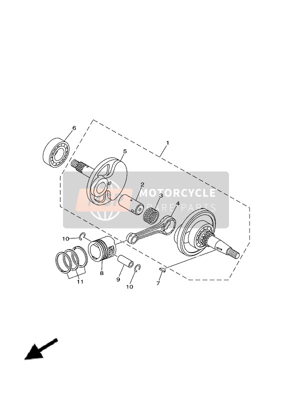 Yamaha TT-R50E 2020 Cigüeñal & Pistón para un 2020 Yamaha TT-R50E