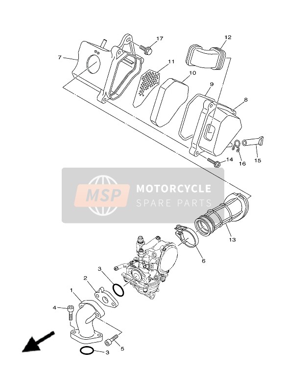 Yamaha TT-R50E 2020 Intake for a 2020 Yamaha TT-R50E