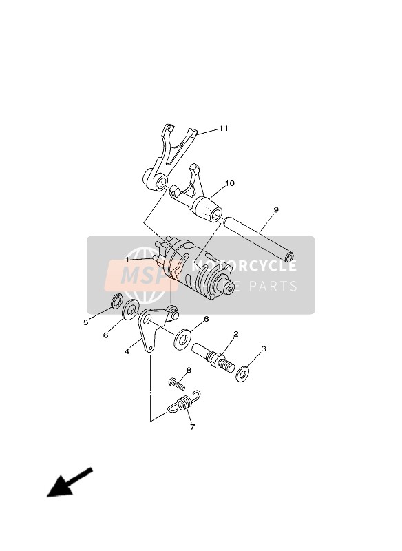 Yamaha TT-R50E 2020 SCHALTWALZE & GABEL für ein 2020 Yamaha TT-R50E