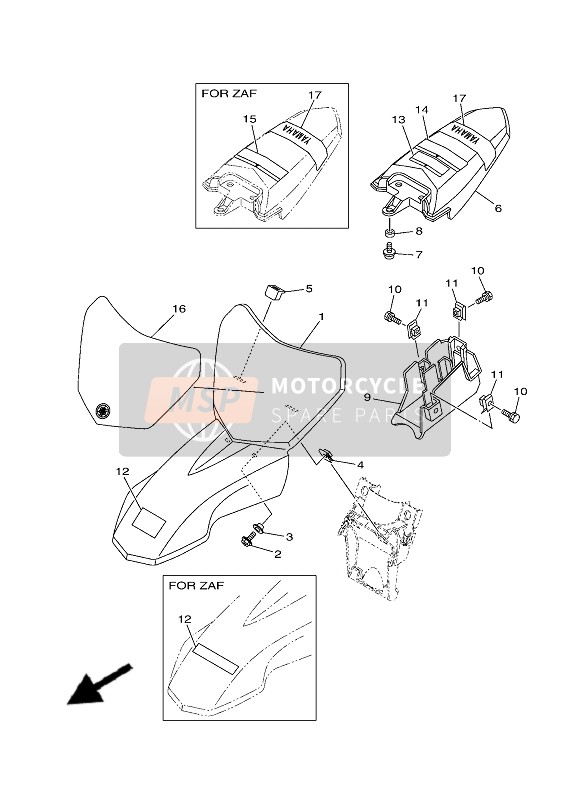 Yamaha TT-R50E 2020 KOTFLÜGEL für ein 2020 Yamaha TT-R50E