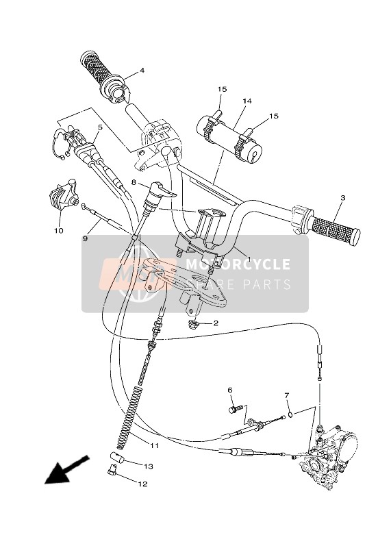 Yamaha TT-R50E 2020 Stuurhandvat & Kabel voor een 2020 Yamaha TT-R50E