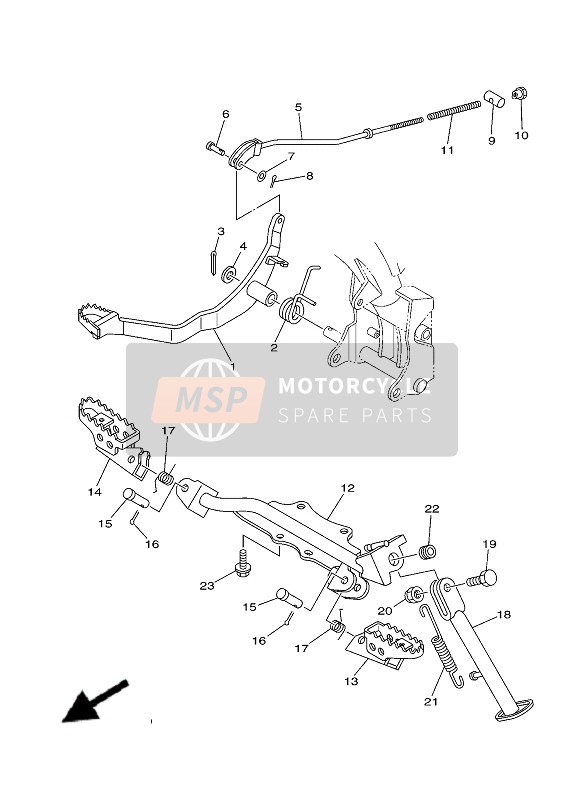 Yamaha TT-R50E 2020 In Piedi & Poggiapiedi per un 2020 Yamaha TT-R50E