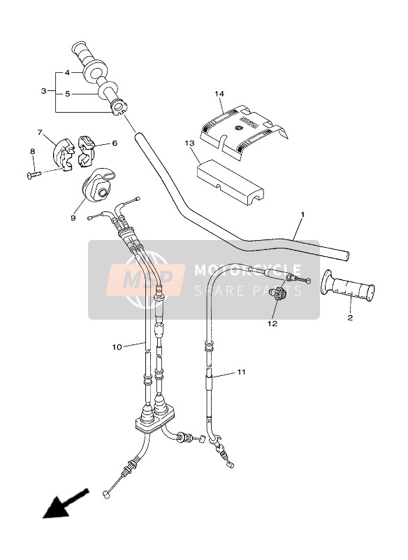 Yamaha WR450F 2020 Steering Handle & Cable for a 2020 Yamaha WR450F