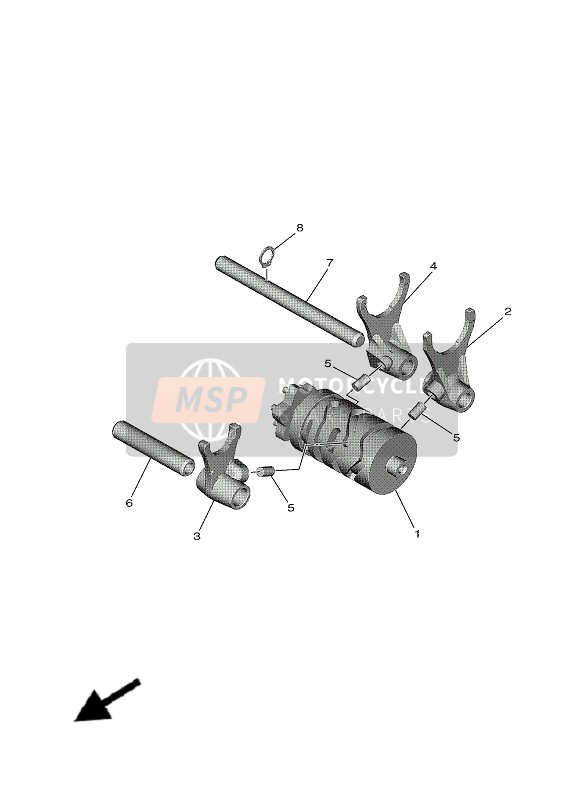 Yamaha YZ65 2020 Shift Cam & Forchetta per un 2020 Yamaha YZ65