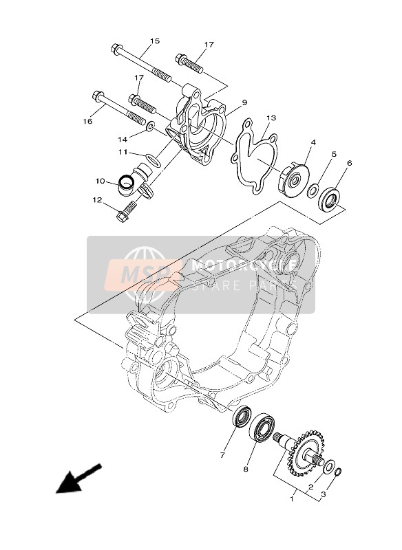 Yamaha YZ85LW 2020 Waterpomp voor een 2020 Yamaha YZ85LW