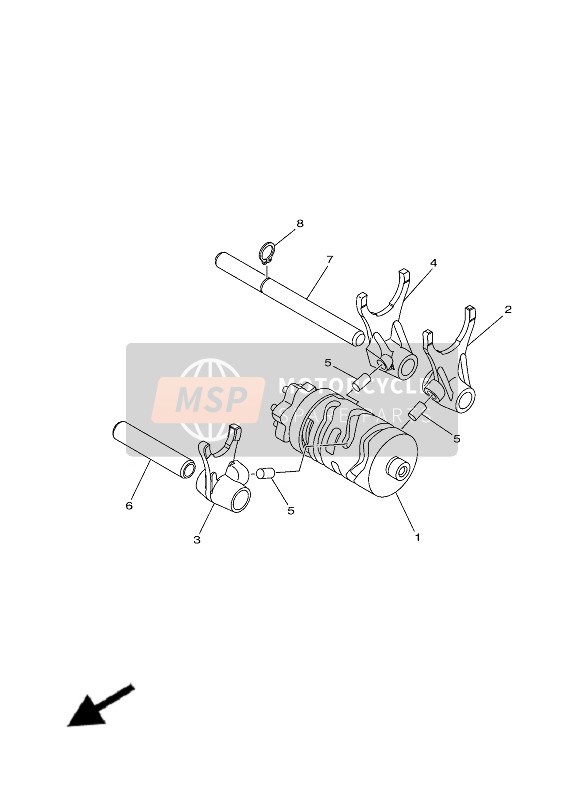 Yamaha YZ85LW 2020 Shift Cam & Forchetta per un 2020 Yamaha YZ85LW