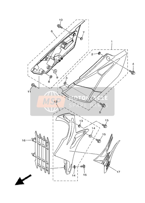 Yamaha YZ85LW 2020 Couvercle latéral pour un 2020 Yamaha YZ85LW