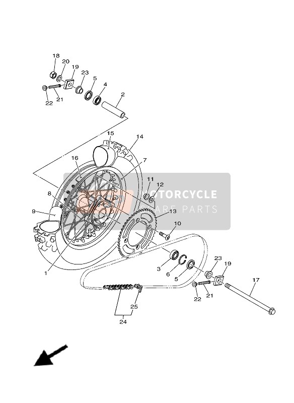 Yamaha YZ85LW 2020 Achterwiel voor een 2020 Yamaha YZ85LW