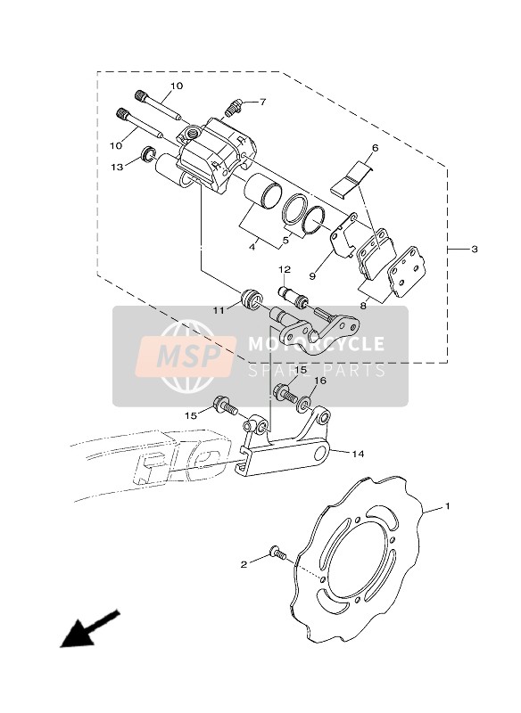 Yamaha YZ85LW 2020 Bremssattel hinten für ein 2020 Yamaha YZ85LW