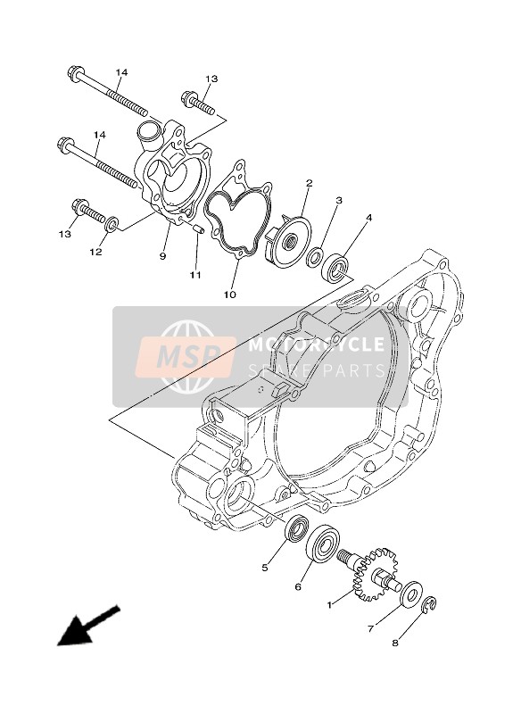 Yamaha YZ250 2020 Pompe à eau pour un 2020 Yamaha YZ250