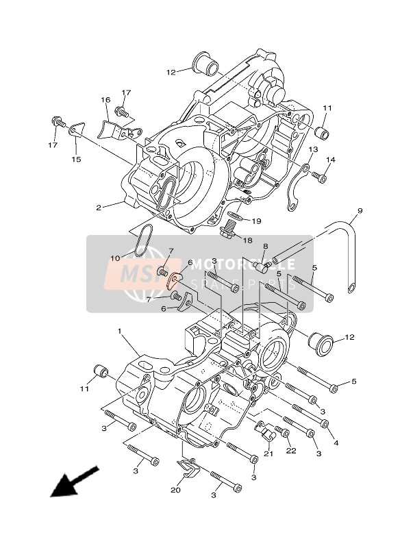 Yamaha YZ250 2020 Caja Del Cigüeñal para un 2020 Yamaha YZ250