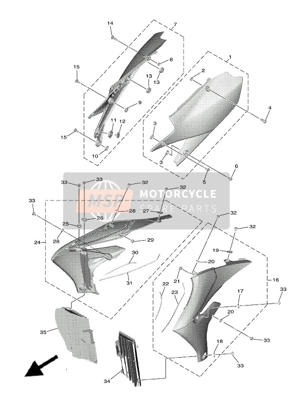 BR9217S0C000, Side Cover Insert As, Yamaha, 0