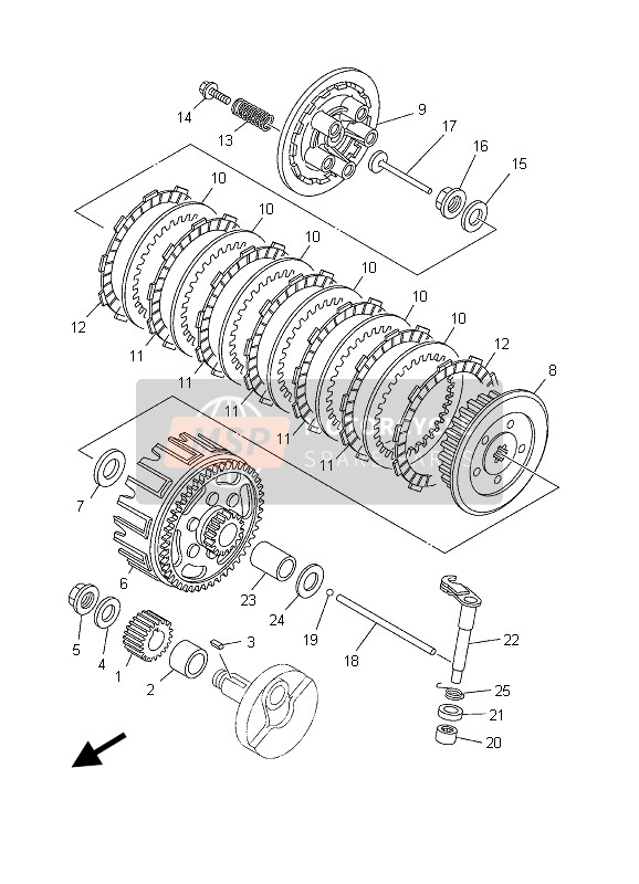 Yamaha YZ85 SW & LW 2003 Embrague para un 2003 Yamaha YZ85 SW & LW