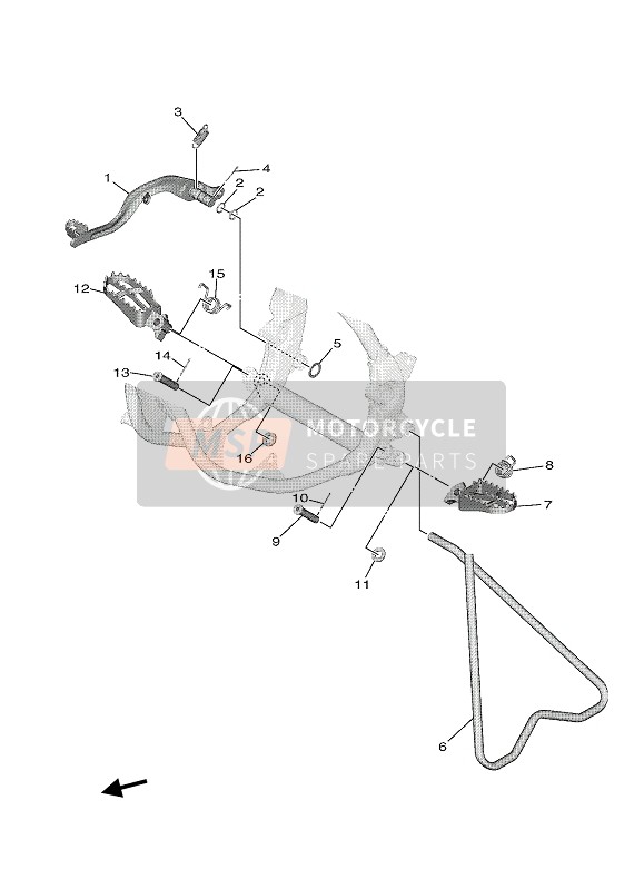 Yamaha YZ65 2021 STÄNDER & FUSSRASTE für ein 2021 Yamaha YZ65