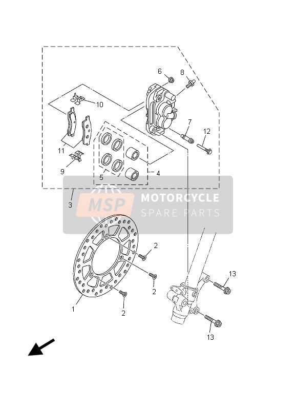 Yamaha YZ85 SW & LW 2003 Front Brake Caliper for a 2003 Yamaha YZ85 SW & LW